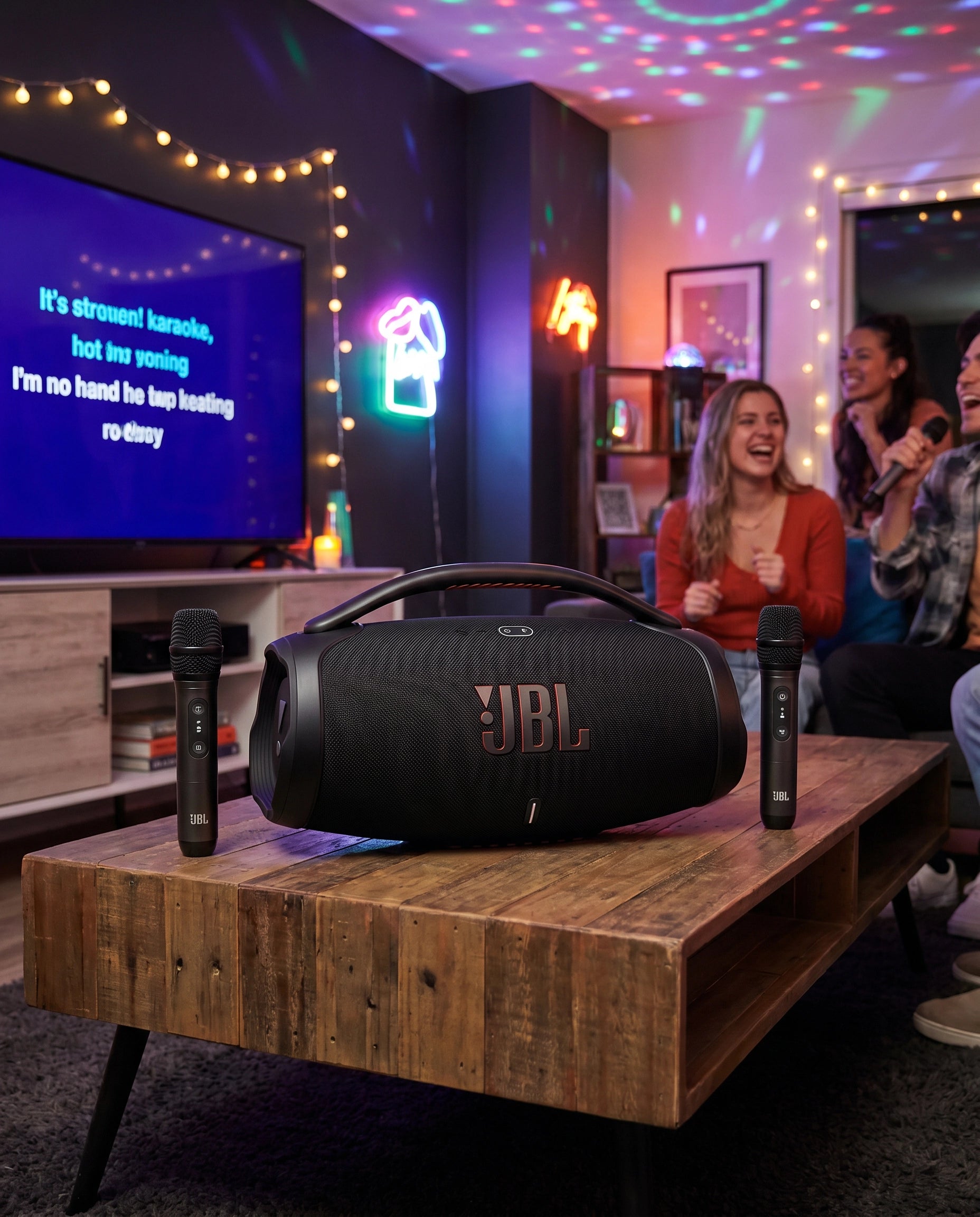 Parlante Boombox 3 Microfonos